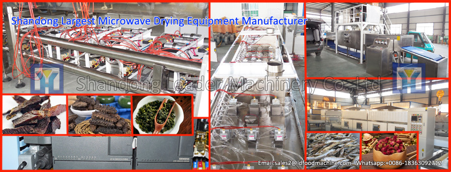 Continuous conveyor belt microwave green tea drying machine